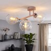 Modern Cluster Ceiling Light Koyoto with 3 clear glass shades and sand-coloured fixture