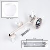 Modern Globe Wall Light Koyoto with three vertically arranged white glass shades, E14