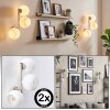 Modern wall light Koyoto set of 2 with three round white glass shades