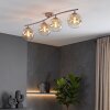 Modern cluster ceiling light Gastor with four amber clear glass shades for the dining table