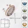 Boho Style cluster ceiling light Koyoto with 4 colourful glass shades and wooden slats