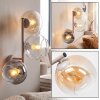 Wall Light Koyoto with three round glass shades in clear, amber and smoke