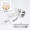 Modern 3-light wall light Koyoto, 2-piece set, vertical amber glass shades