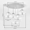 Cluster ceiling light Koyoto with five smoke-coloured glass shades, round design