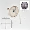 Cluster ceiling light Koyoto with five smoke-coloured glass shades, round design