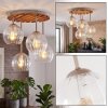 Boho Cluster Ceiling Light Koyoto with four clear round rippled glass shades
