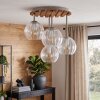 Boho Cluster Ceiling Light Koyoto with four clear round rippled glass shades