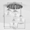 Boho Cluster Ceiling Light Koyoto with four clear round rippled glass shades
