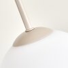 Cluster ceiling light Koyoto with four white glass shades in sand-coloured metal