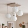 Scandinavian Cluster ceiling light Ripoll for the dining table, 5 white glass shades
