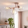 Modern Cluster Ceiling Light Gastor with three clear glass shades with a sand-coloured frame