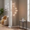 Modern Floor lamp Gastor with six clustered clear glass shades, sand-coloured