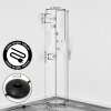 Cluster floor lamp Koyoto with six amber, chrome, smoke-coloured and clear glass shades