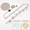 Modern Globe floor lamp Koyoto with six clear and amber round glass shades