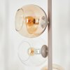 Modern Globe floor lamp Koyoto with six clear and amber round glass shades