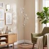 Globe floor lamp Koyoto with six clear glass shades in vertical arrangement