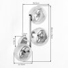 Modern Globe Wall Light Gastor, 2-Piece Set with Three Amber and Clear Glass Shades