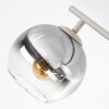Modern Cluster ceiling light Koyoto with 4 smoke-coloured shades on a curved bar