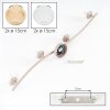 Modern Curved-Bar Ceiling Light Koyoto with Four Amber and Clear Glass Shades