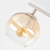 Modern cluster ceiling light Koyoto with four smoke, amber and clear glass shades