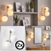 Modern Globe wall light Gastor, 2-piece set with three offset round shades