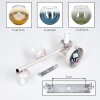 Modern Cluster Ceiling Light Koyoto with three colourful green, gold and blue glass shades