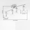 Modern Ceiling Light Koyoto, curved bar with 4 Smoke-Coloured Shades, E14