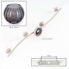 Modern Ceiling Light Koyoto, curved bar with 4 Smoke-Coloured Shades, E14