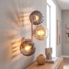 Modern Cluster Wall Light Koyoto with Three Smoke and Amber Glass Shades, E14
