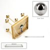 Cluster ceiling light Chehalis with five smoke-coloured glass shades, modern brass frame