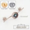 Modern Globe Ceiling Light Gastor with two spherical amber and smoke-coloured glass shades