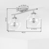 Modern globe ceiling light Gastor with two round glass shades in Amber and clear