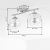 Modern curved-bar ceiling light Ripoll with two clear glass shades and E14 sockets