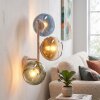 Modern Cluster Wall Light Koyoto with three blue, green, gold and clear glass shades