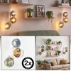 Wall Light Koyoto 2-Piece Set with clustered glass shades in blue, green, gold and clear