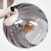 Retro Cluster Ceiling Light Koyoto with three smoke and amber glass shades