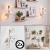 Modern vertical globe wall light Ripoll, 2-piece set with three clear glass shades
