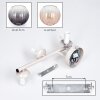 Cluster wall light Koyoto with three round amber, smoke and clear rippled glass shades