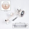Modern Globe wall light Koyoto with three vertical amber-clear glass shades for the couch
