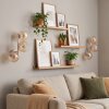 Modern Wall Light Koyoto set of 2 with vertical three-light Amber shades