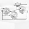Modern Cluster ceiling light Koyoto with three smoke-coloured rippled glass shades