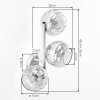 Modern Cluster Wall Light Koyoto with Three Round Smoke Glass Shades, sand frame