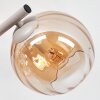 Modern globe wall light Koyoto, 2-piece set, three stacked glass shades, beside a mirror