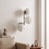 Modern Cluster Wall Light Ripoll with three round white shades and visible E14 sockets