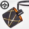 Modern Ceiling Light Opatija with 3 black geometric fabric shades and gold lining