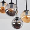 Modern Cluster Ceiling Light Gastor with 4 Amber and Smoke Glass Shades