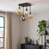 Modern cluster ceiling light Gastor with 4 amber, smoke and clear glass shades ø 15 cm