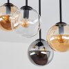 Modern cluster ceiling light Gastor with 4 amber, smoke and clear glass shades ø 15 cm