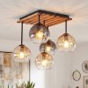 Boho Style Cluster Ceiling Light Koyoto with five amber, smoke and clear glass shades