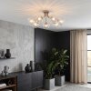 Modern Cluster Ceiling Light Koyoto with 7 Clear Rippled Glass Shades, E14